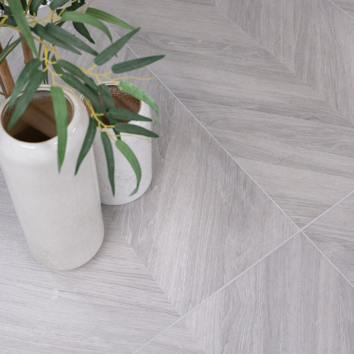 Loire Pearl Chevron 60 x 120cm Rectified Matt Porcelain Tile - 1.44sqm perbox