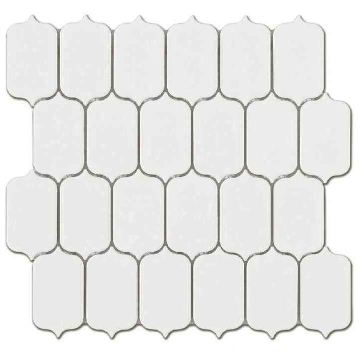 Lantern White Gloss 25.92 x 26.7cm Mosaic Sheet