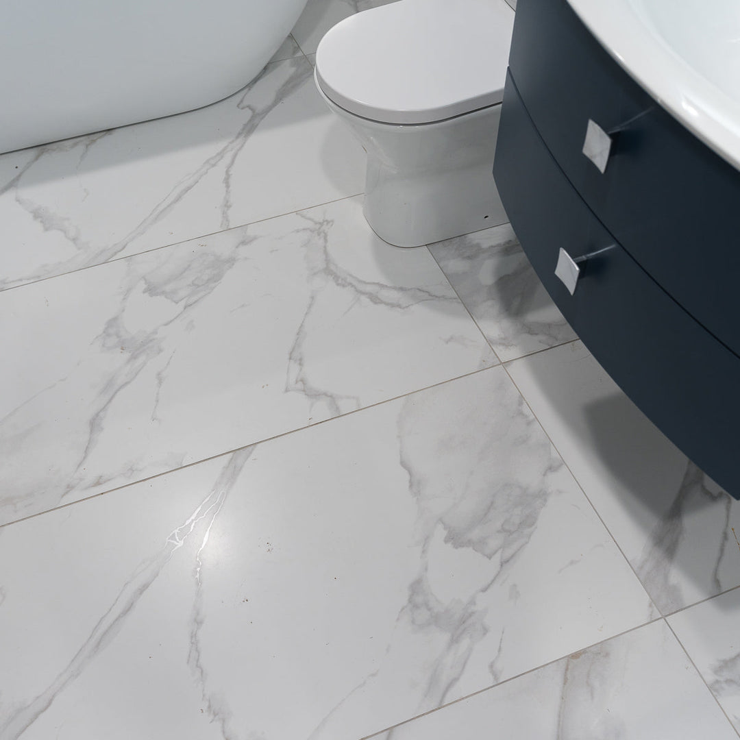 Marmori Carrara Luster 59 x 120cm Poreclain Rectified Tile - 1.44sqm perbox