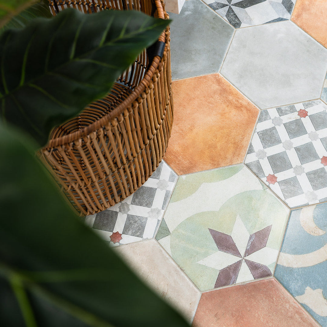 Marrakech 23 x 27cm Hexagon Tile - 0.75sqm perbox