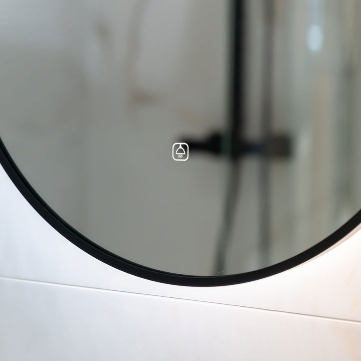 Tablet Black Frame 800mm x 500mm LED Mirror with Colour Change
