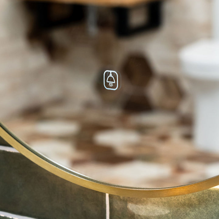 Tablet Brass Frame 800mm x 500mm LED Mirror with Colour Change