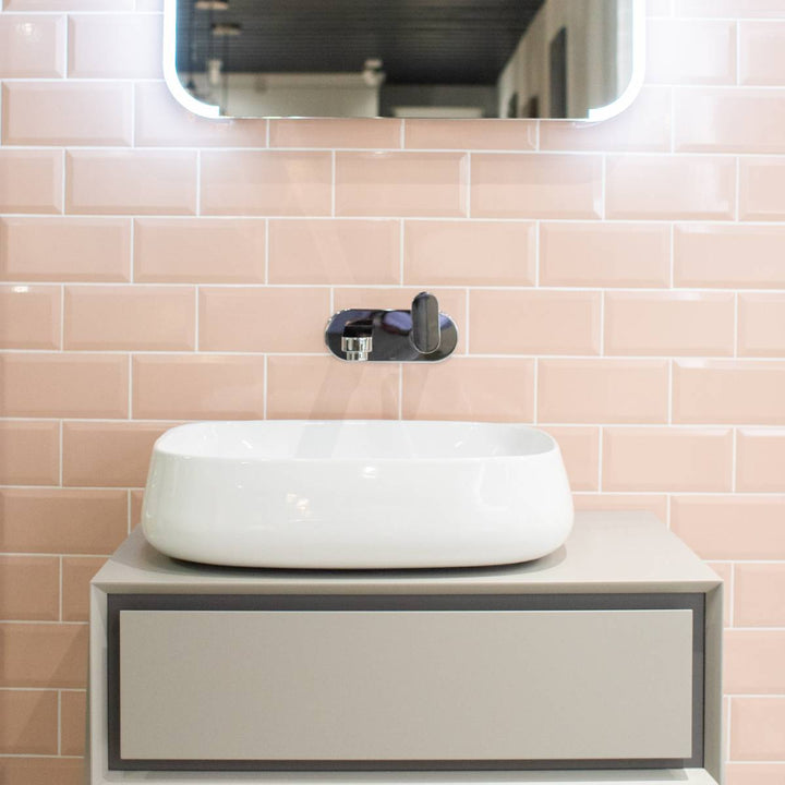 Metro Rosa Pink Biselado Brillo 10 x 20cm Ceramic Tile - 1sqm perbox