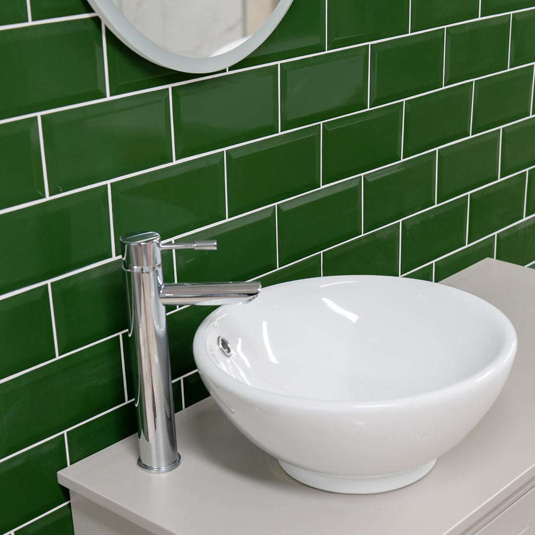 Metro Verde Bottle Green Biselado Brillo 10 x 20cm Ceramic Tile - 1sqm perbox