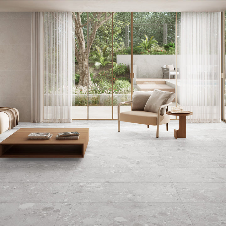 Ura White 60 x 60cm Rectified Porcelain Tile - 1.44sqm Perbox