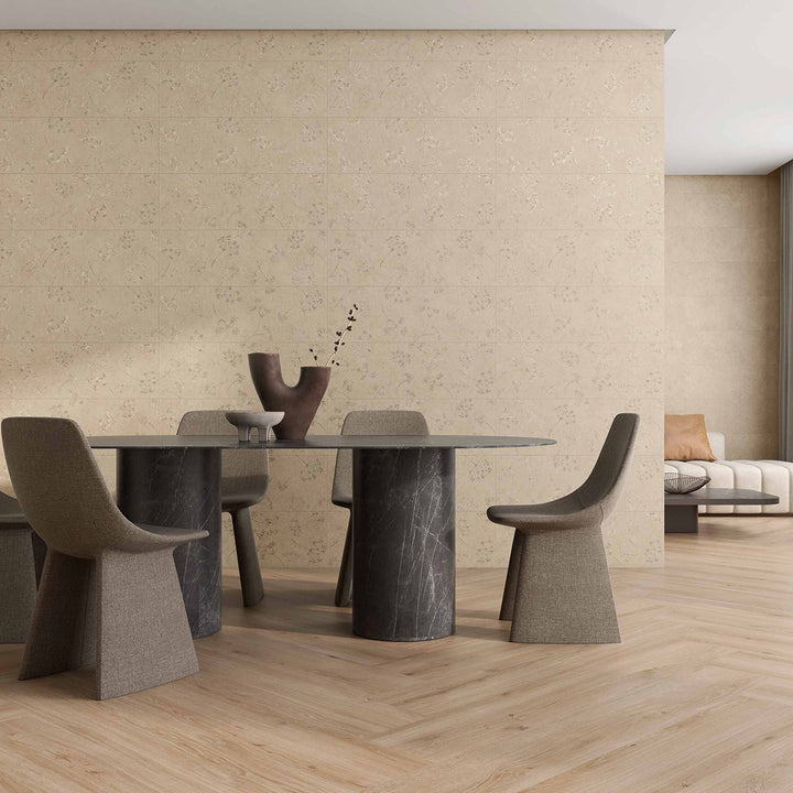 Ostuni Beige Decor 30 x 90cm Matt Rectified White Body Wall Tile - 1.08sqm perbox