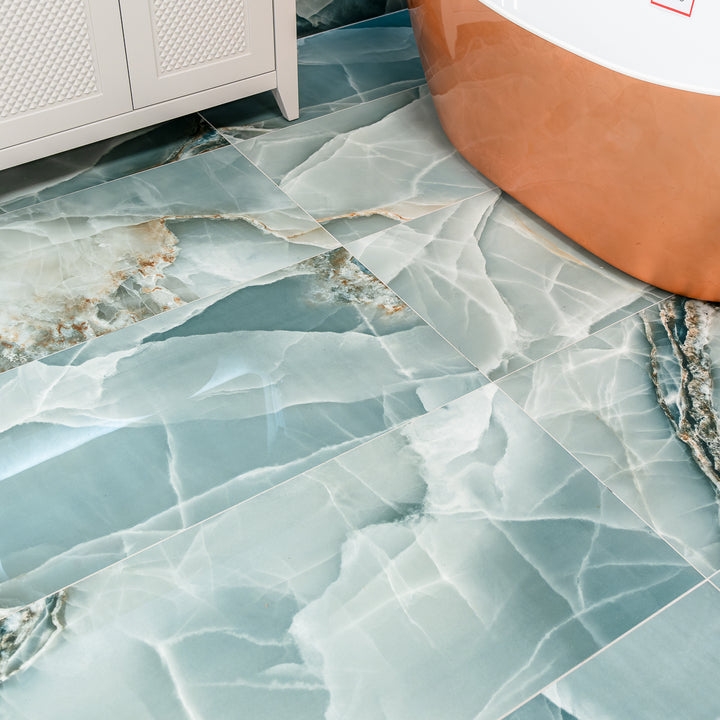 Onyx Turquoise 60 x 120cm Polished Rectified Tile  - 1.44sqm perbox