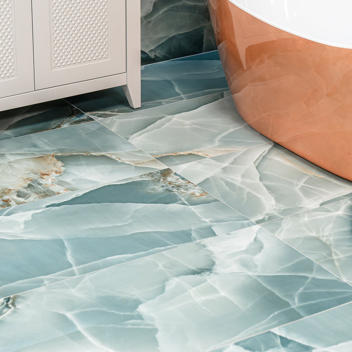 Onyx Turquoise 60 x 120cm Polished Rectified Tile  - 1.44sqm perbox