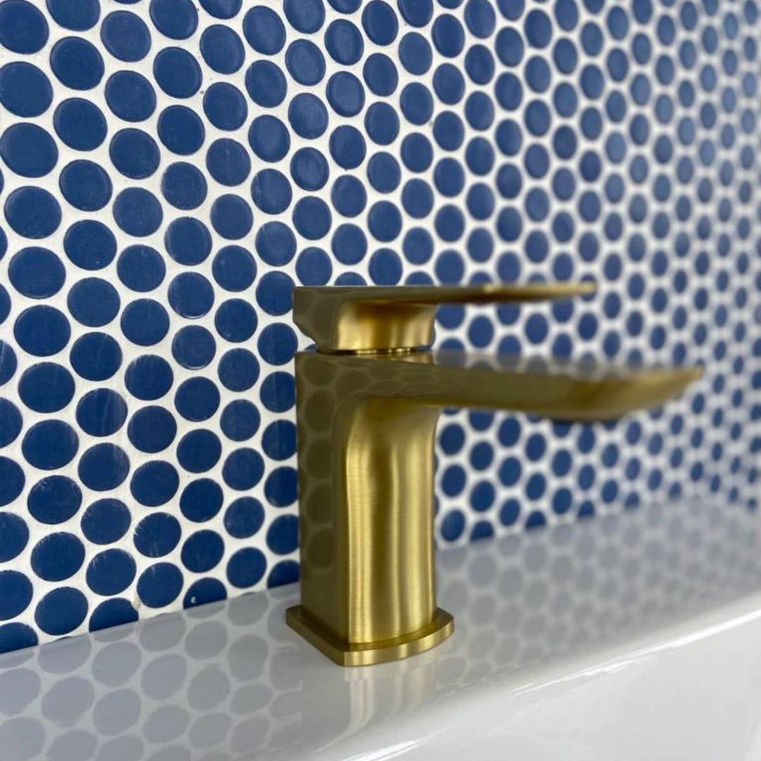 Penny Natureglass Deep Blue Matte Non Slip 28.6 x 28.6cm Mosaic Sheet