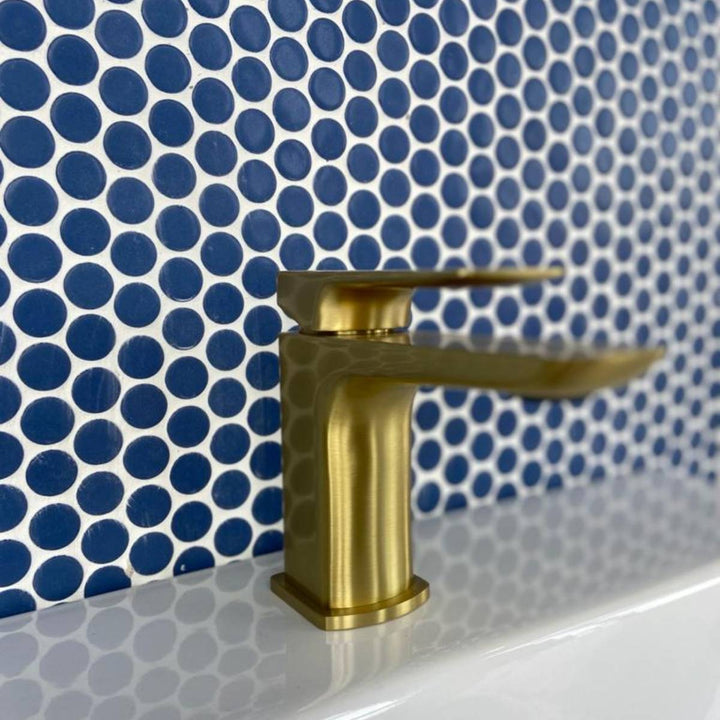 Penny Natureglass Deep Blue Matte Non Slip 28.6 x 28.6cm Mosaic Sheet