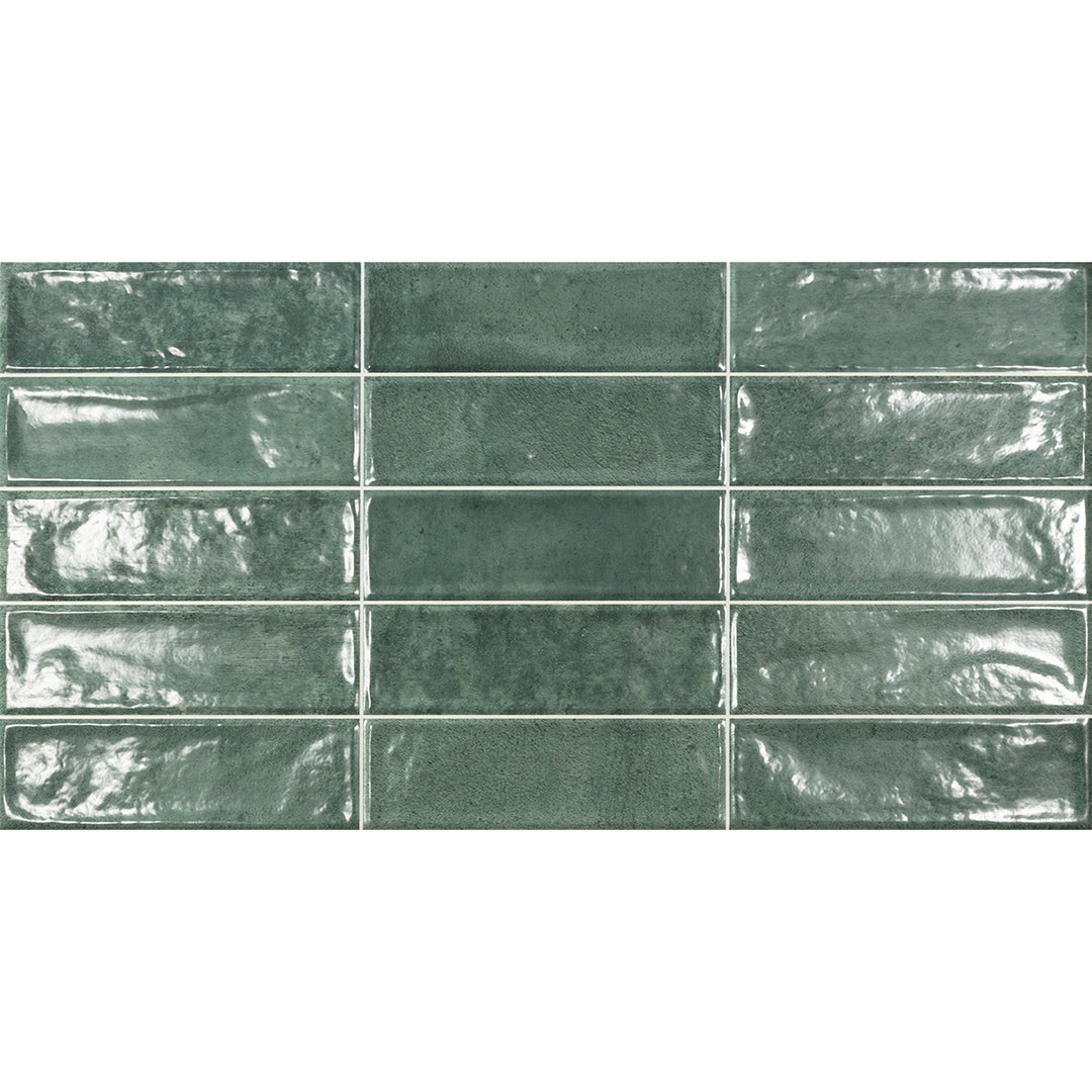 Pool Green Brick Effect 31.6 x 60cm Wall Tile - 1.52sqm perbox