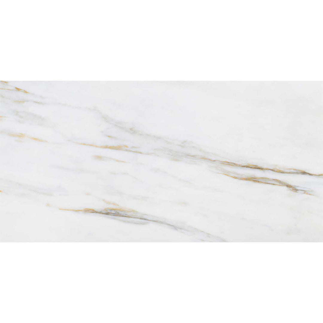Marble Calcatta Gold Polished 60 x 120cm Rectified Porcelain Tile - 1.44 sqm perbox