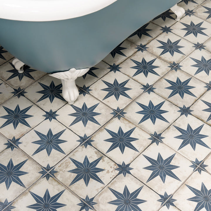 Star Blue Pattern 45 x 45cm Tile - 1.62sqm perbox