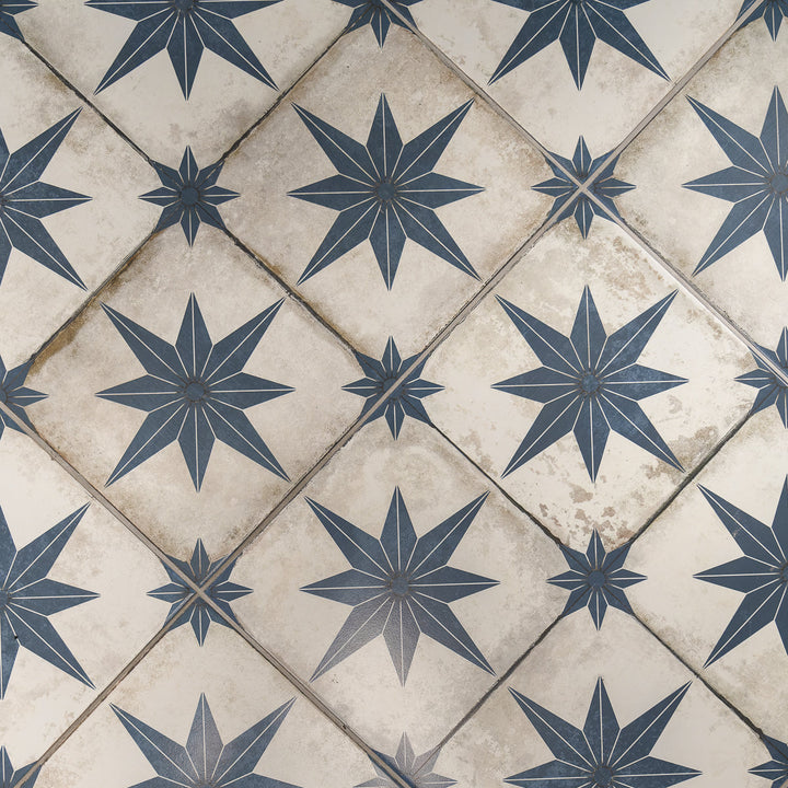 Star Blue Pattern 45 x 45cm Tile - 1.62sqm perbox