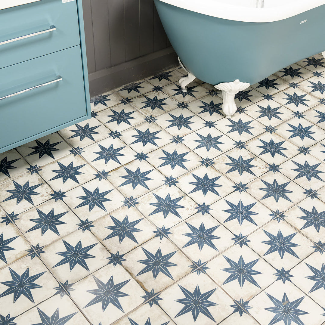 Star Blue Pattern 45 x 45cm Tile - 1.62sqm perbox