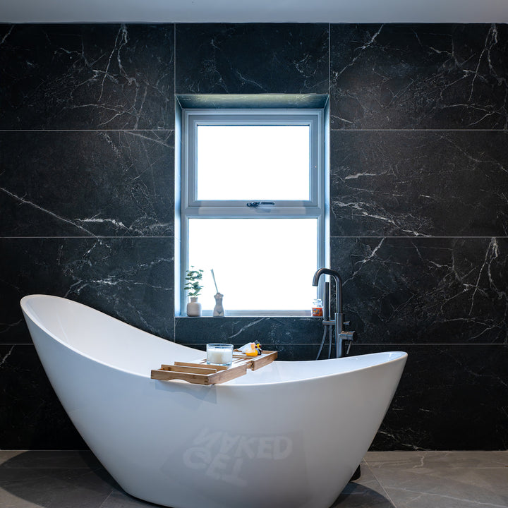 Malek Black 60 x 120cm Matt Rectified Porcelain Tile - 1.43sqm perbox