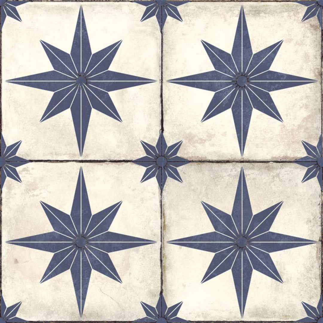 Star Blue Pattern 45 x 45cm Tile - 1.62sqm perbox
