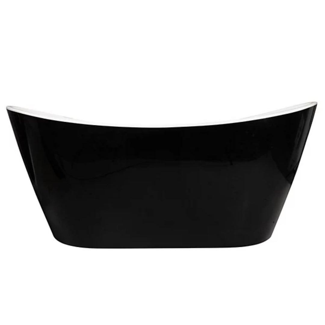 Viktor Benson Taha 1500mm Freestanding Bath - Black with White Waste