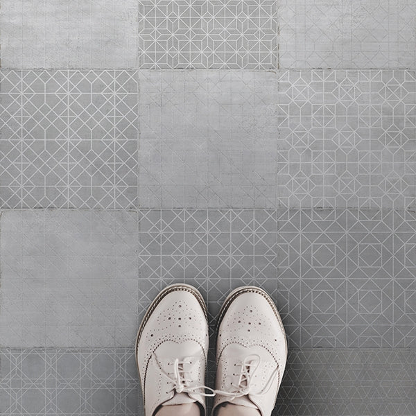 Trazos White Matt Glazed 20 x 20cm Porcelain Wall & Floor Tile - 1sqm perbox