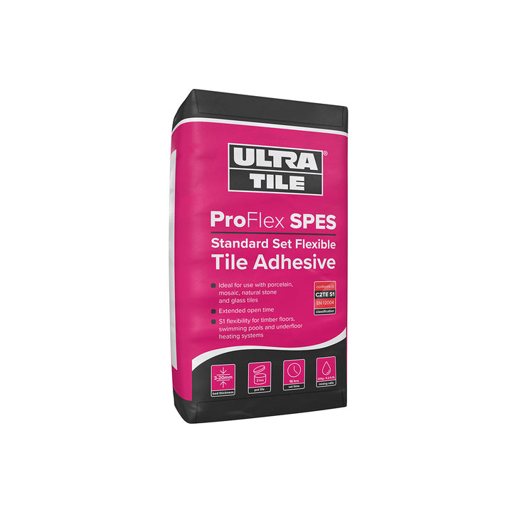 Ultra Tile ProFlex SPES S1 Standard Set Flexible Tile Adhesive White - 54x 20kg Bags Pallet