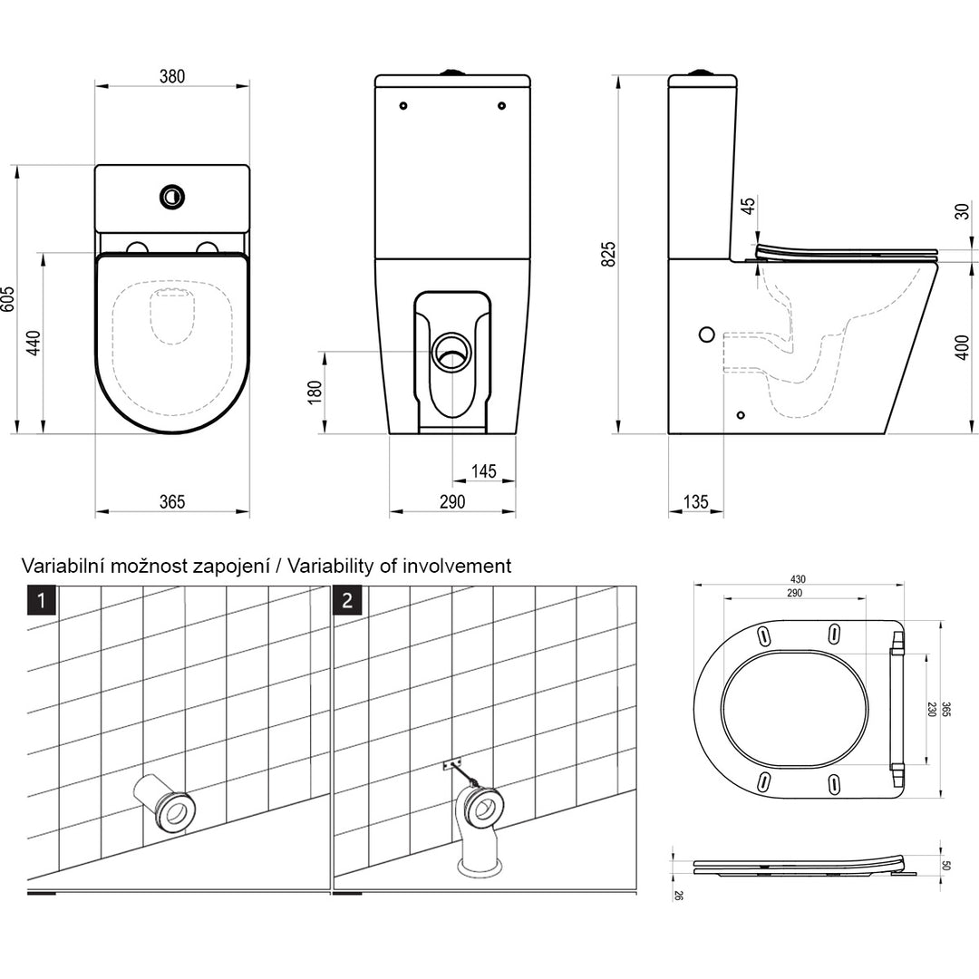 Ravak Elegant Rimless Close Coupled Toilet & Soft Close Seat