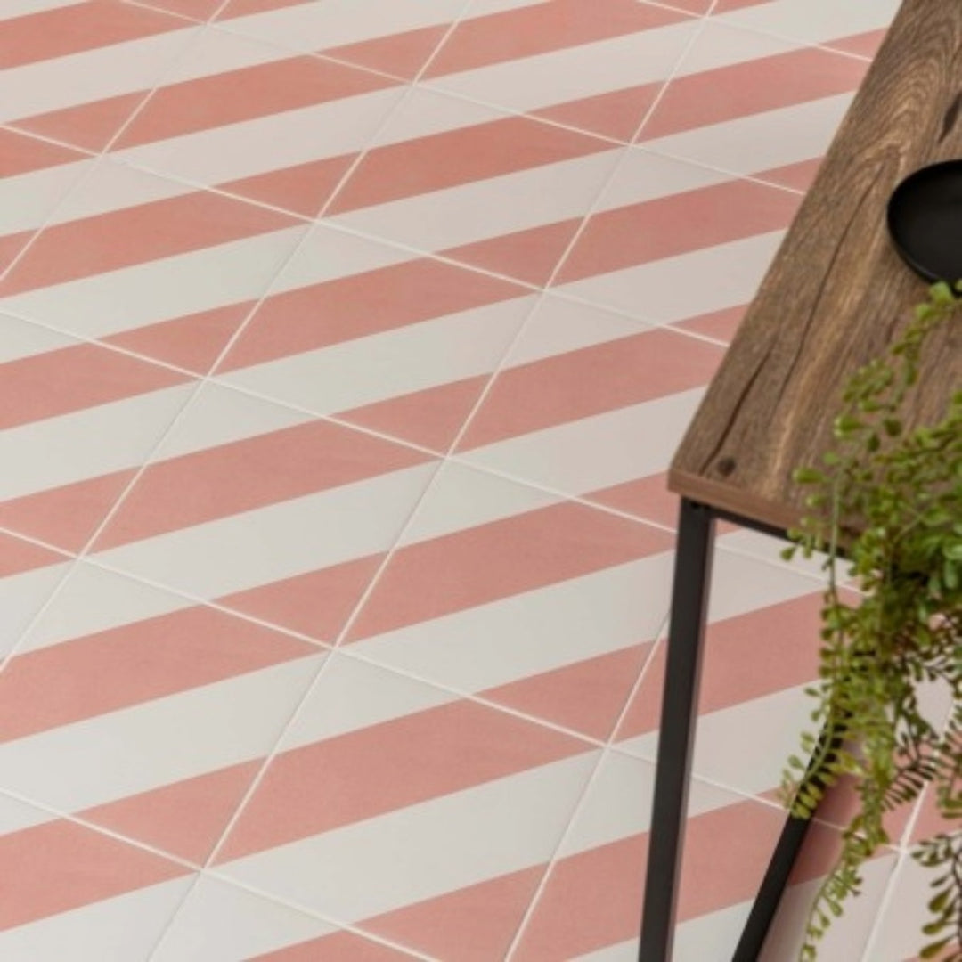 Zebra Pink 22.3 x 22.3cm Porcelain Pattern Tile - 1.15 sqm perbox