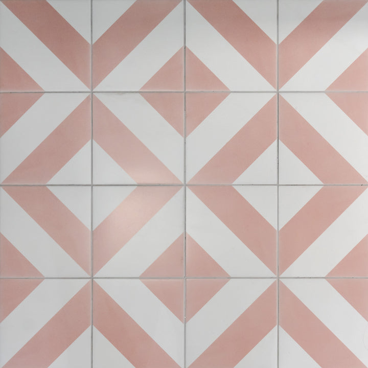 Zebra Pink 22.3 x 22.3cm Porcelain Pattern Tile - 1.15 sqm perbox