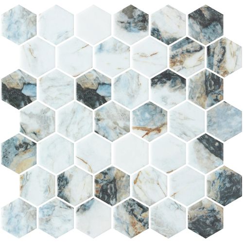 Hex Xl Abuhna Matte 28.6 x 28.4cm Mosaic Sheet