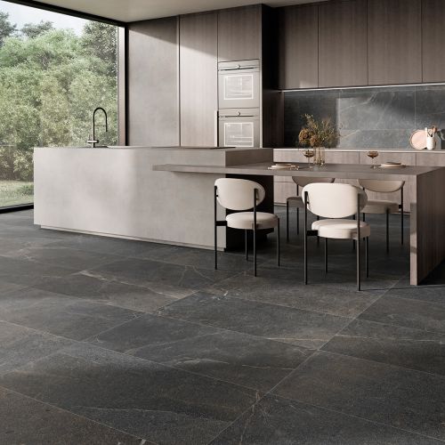 Iblei Black 60 x 120cm Matt Rectified Porcelain Tile - 1.44sqm perbox