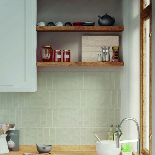 Borgo Matt Soft Grey 6.5 x 20cm White Body Wall Tile - 0.36sqm perbox