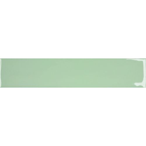 Downtown Glossy Verde Green 5 x 25cm Porcelain Wall Tile - 0.75sqm perbox