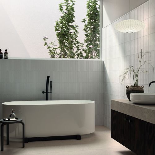Downtown Matt Blanco White 5 x 25cm Porcelain Wall Tile - 0.75sqm perbox