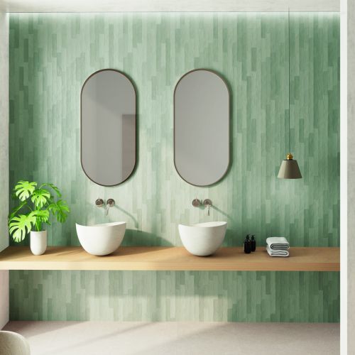 Downtown Matt Verde Green 5 x 25cm Porcelain Wall Tile - 0.75sqm perbox