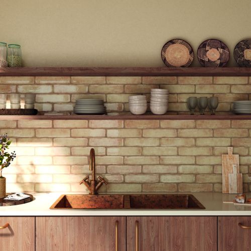 Iris  Beige Cream 7.5 x 30cm  Gloss White Body Wall Tile - 0.59sqm perbox