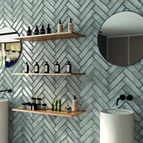Iris Gris Grey 7.5 x 30cm Gloss White Body Wall Tile - 0.59sqm perbox