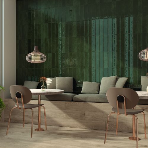 Nara Olivia Green 7.5 x 30cm Gloss White Body Wall Tile -  0.59sqm perbox