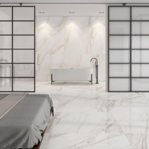Calacatta Gold Polished 120 x 120cm Rectified Porcelain Tile - 1.44sqm perbox