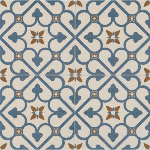 Brighton Blue 45 x 45cm Porcelain Pattern Tile - 1.22 sqm perbox