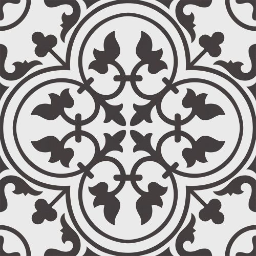 Chartwell Black/White 45 x 45cm Porcelain Pattern Tile - 1.22 sqm perbox