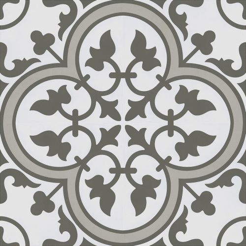 Chartwell Silver 45 x 45cm Porcelain Pattern Tile - 1.22 sqm perbox