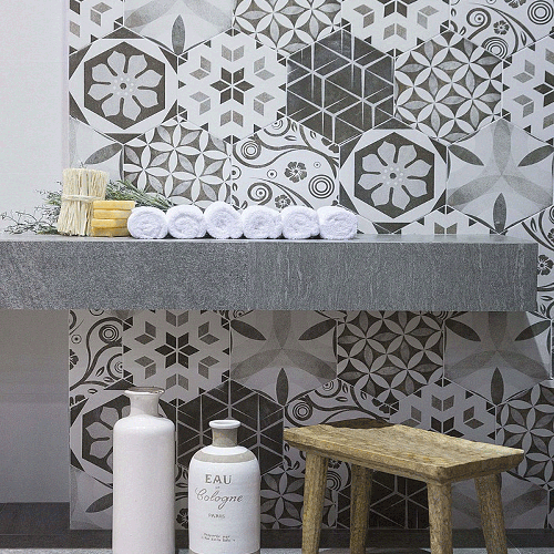 Esagono Idra 25.8 x 29cm Porcelain Wall & Floor Tile - 1sqm perbox (3107)