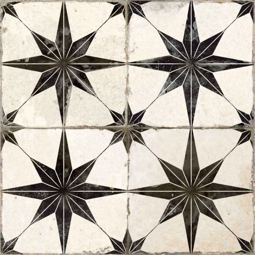 Star Black Pattern 45 x 45cm Tile - 1.62sqm perbox