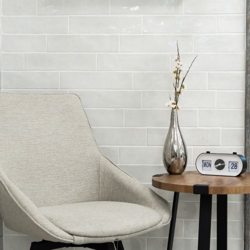 Gemstone Snow 7.5 x 30cm White Body Tile - 0.63sqm perbox (12045)