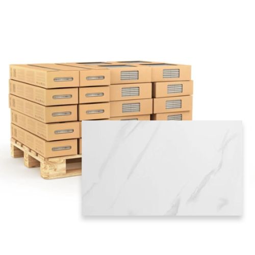 Calacatta White 30 x 60cm Rectified Polished White Body Tile - 54sqm Pallet