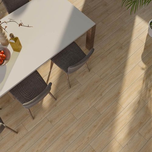 Ikon Straw 20 x 120cm Rectified Wood Effect Porcelain Tile - 1.68sqm Perbox