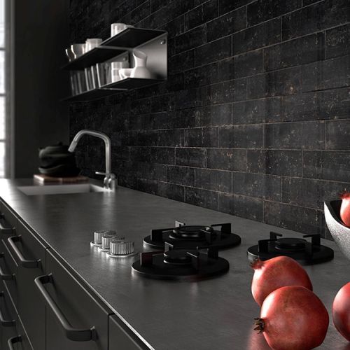 Norai Black Matt 7.5 x 30cm White Body Wall Tile - 0.5sqm perbox (3191)