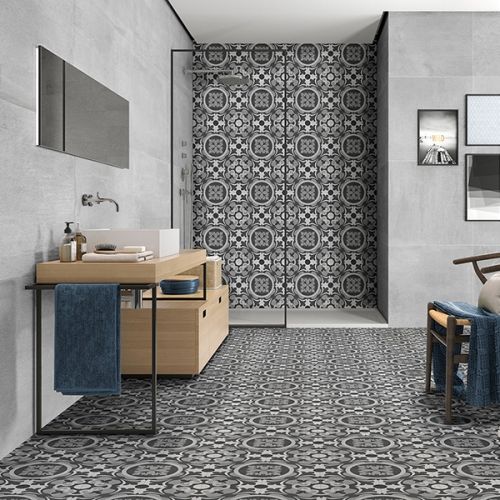 Nouveau Grey Matt Glazed 20 x 20cm Porcelain Wall & Floor Tile - 1sqm perbox (3193)