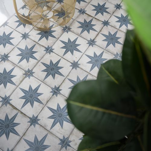 Star Blue Pattern 45 x 45cm Tile - 1.62sqm perbox (12122)