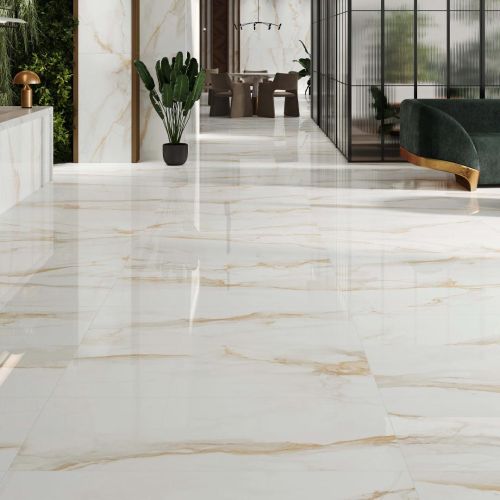 Camille Gold Polished 120 x 120cm Rectified Porcelain Tile - 1.44sqm perbox