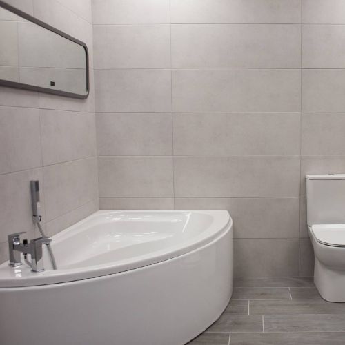 Reprise Perla 33 3 X 100cm Ceramic Tile, Grey Bathtub And Toilet Seat